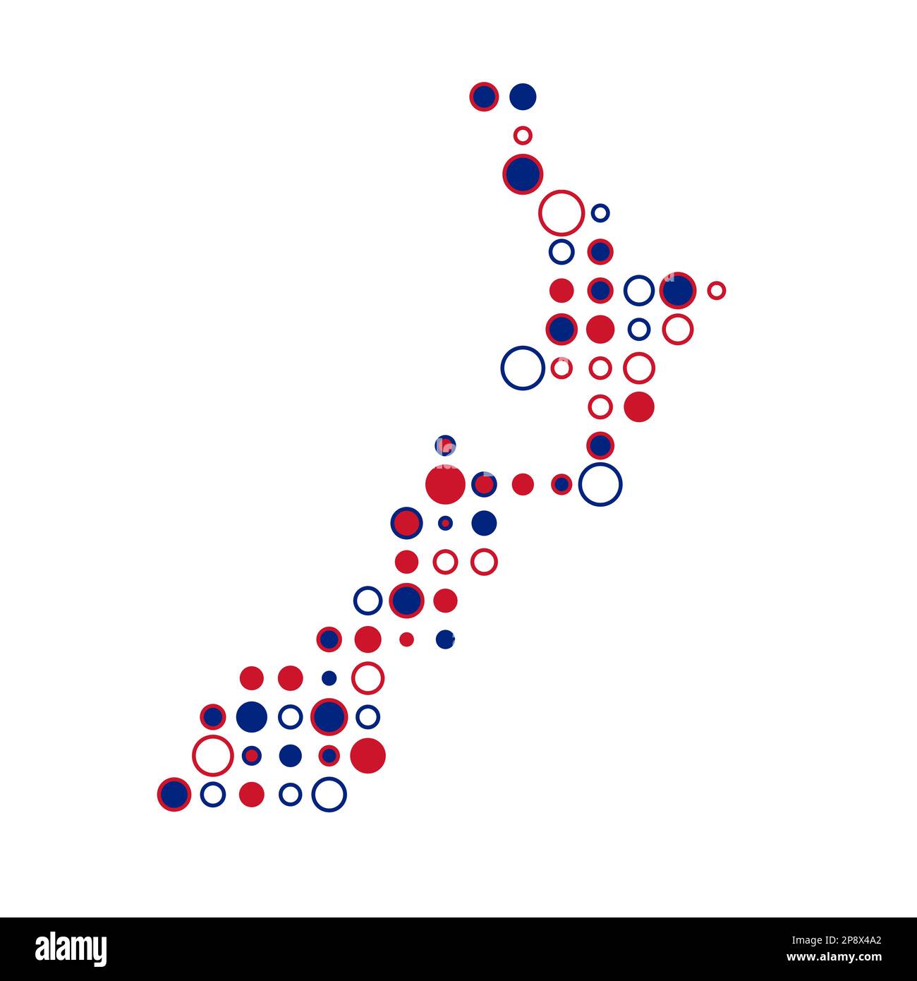New zealand Map Silhouette Pixelated generative pattern illustration Stock Vector