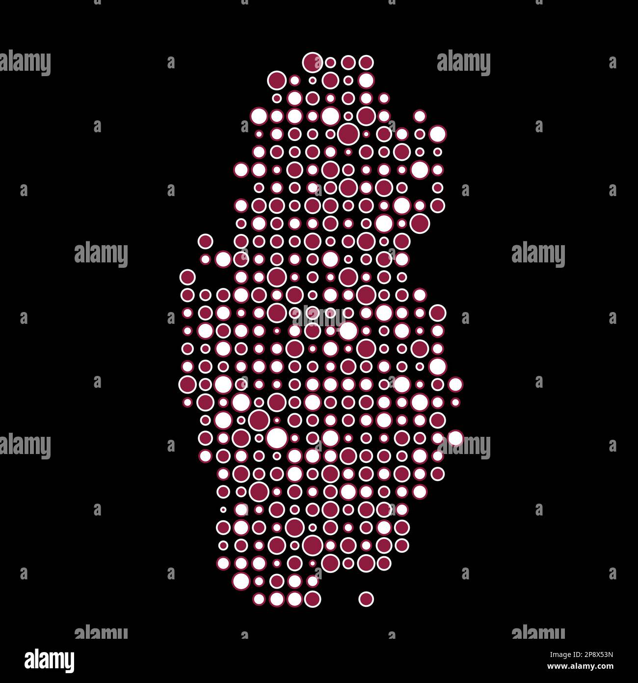Qatar Map Silhouette Pixelated generative pattern illustration Stock ...