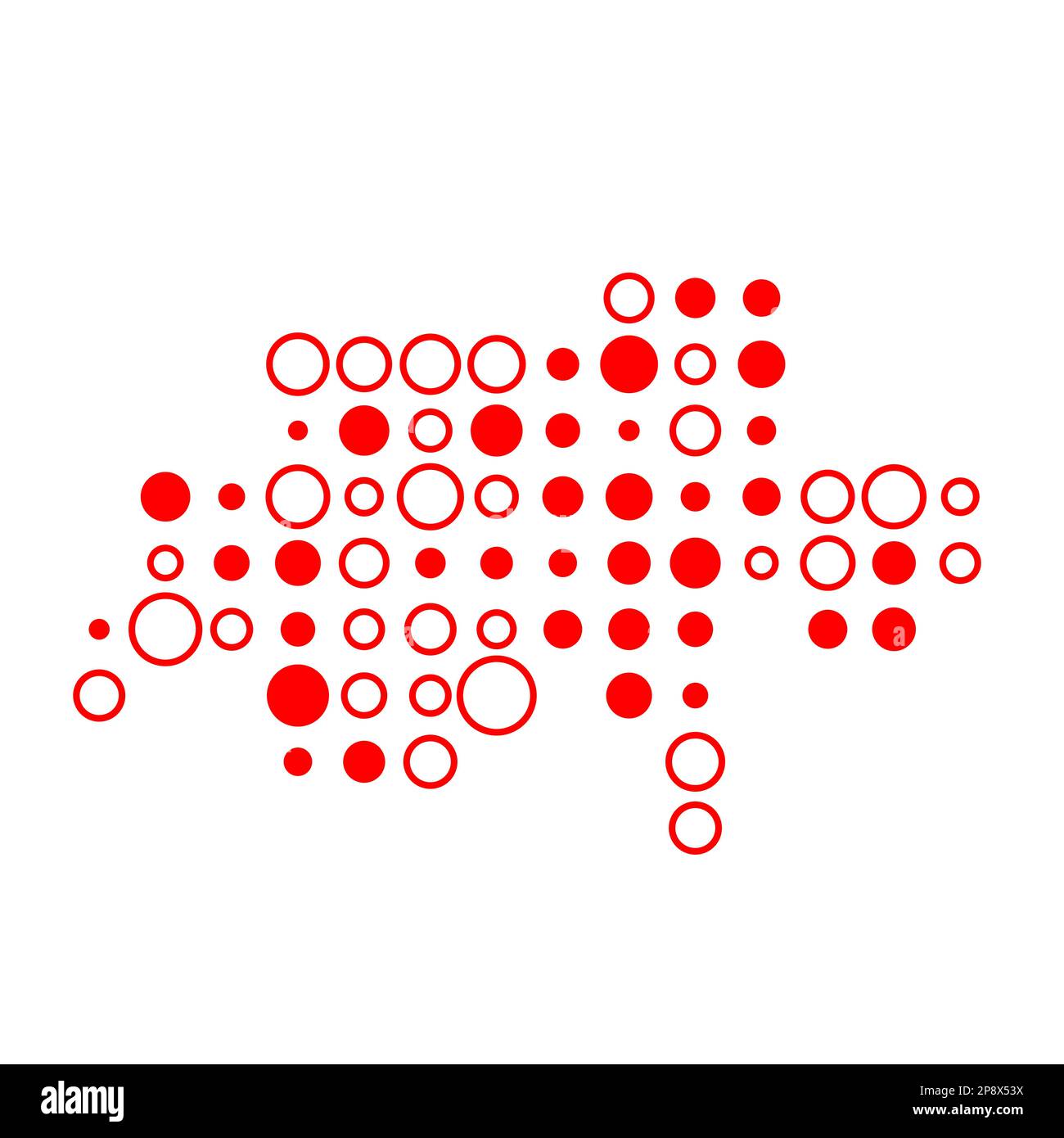 Switzerland Map Silhouette Pixelated generative pattern illustration Stock Vector