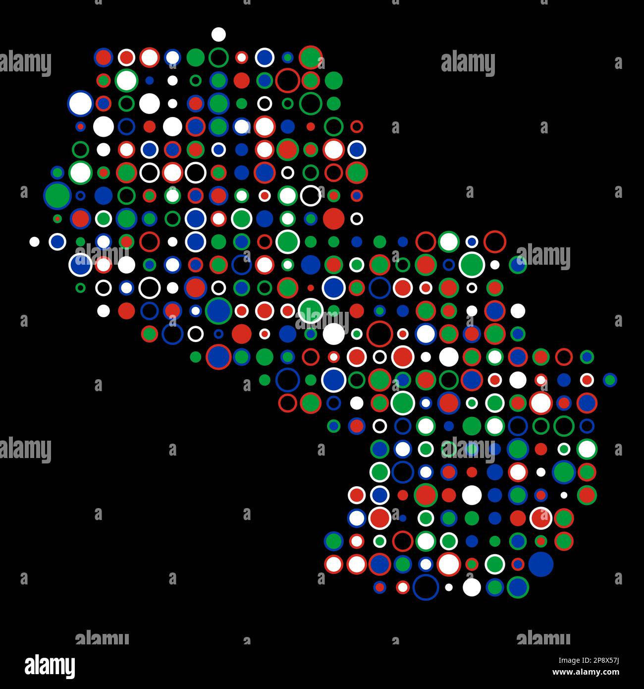 Paraguay Map Silhouette Pixelated generative pattern illustration Stock Vector