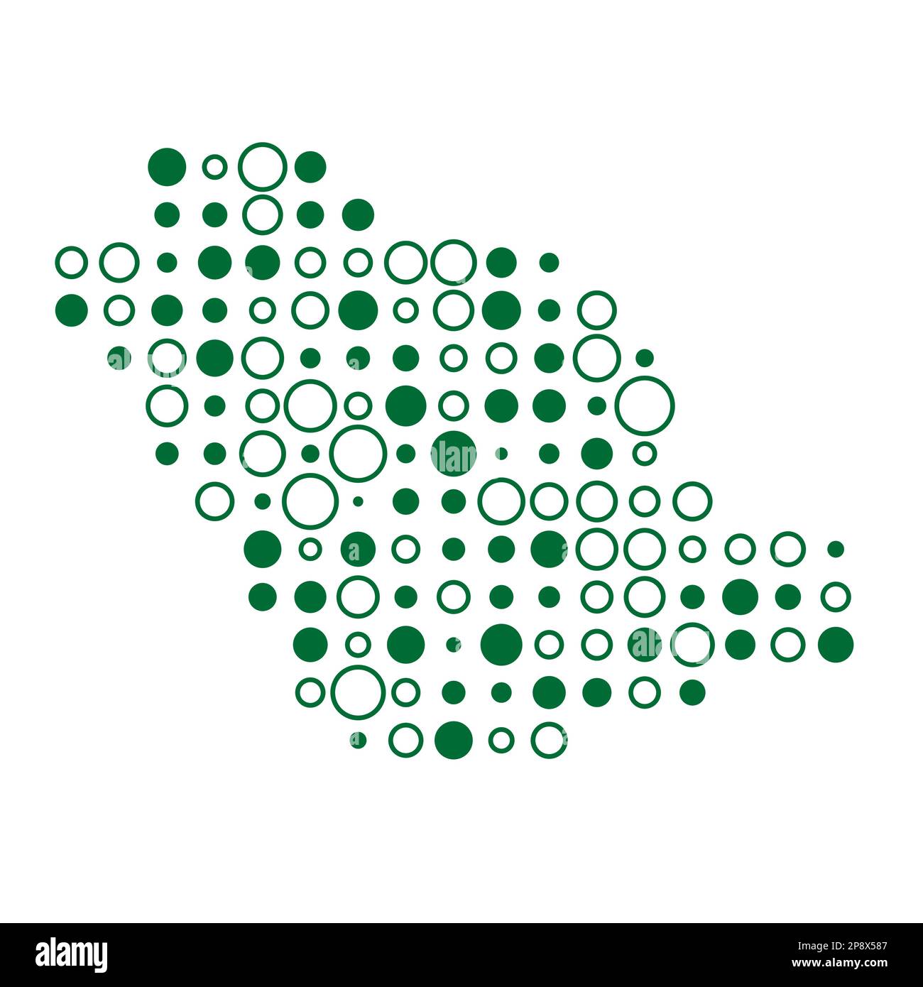 Saudi arabia Map Silhouette Pixelated generative pattern illustration Stock Vector