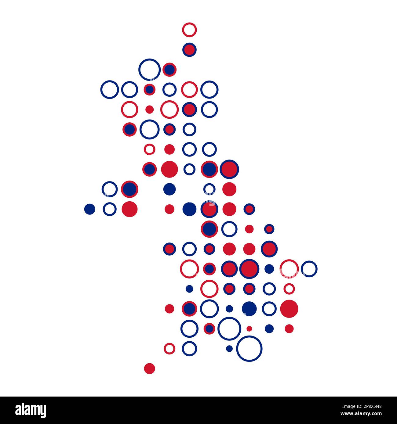 United kingdom Map Silhouette Pixelated generative pattern illustration Stock Vector