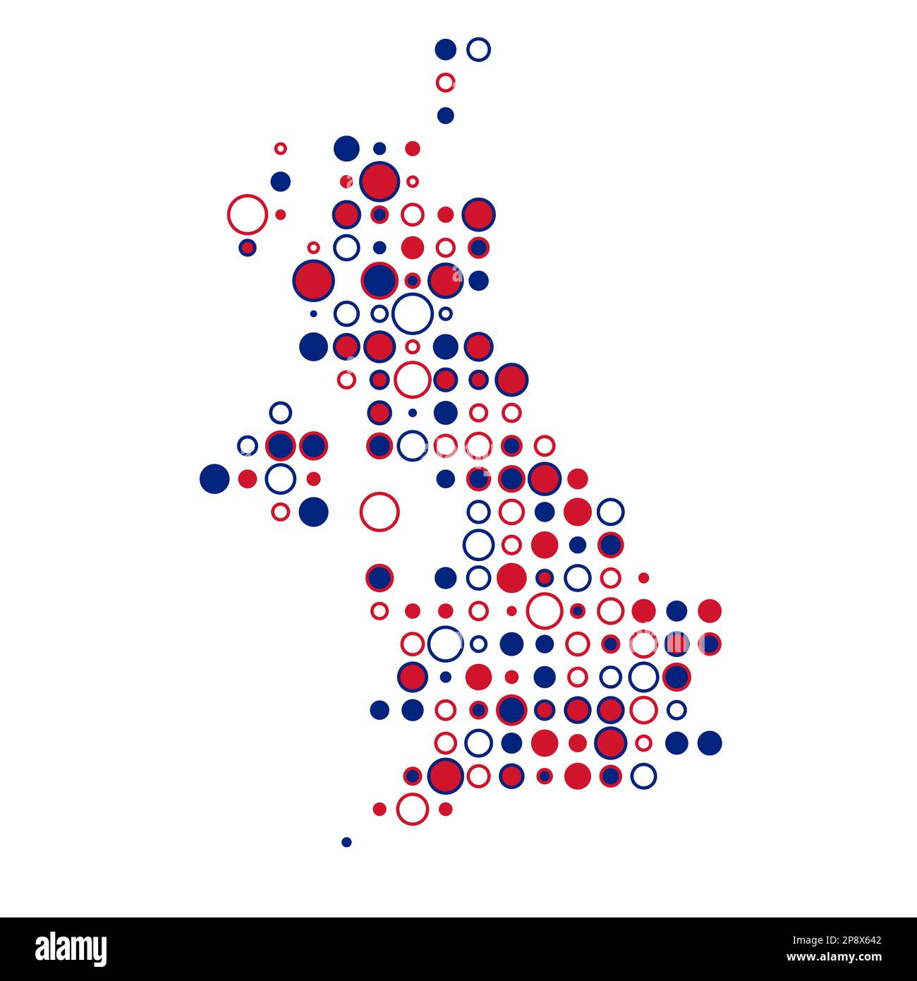 United kingdom Map Silhouette Pixelated generative pattern illustration Stock Vector