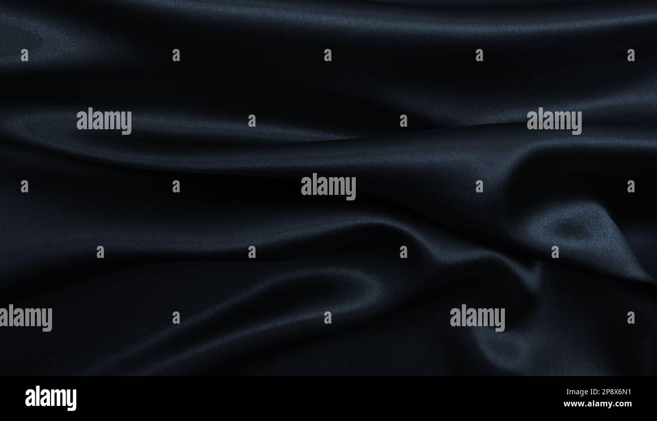 Smooth elegant black silk or satin texture can use as abstract