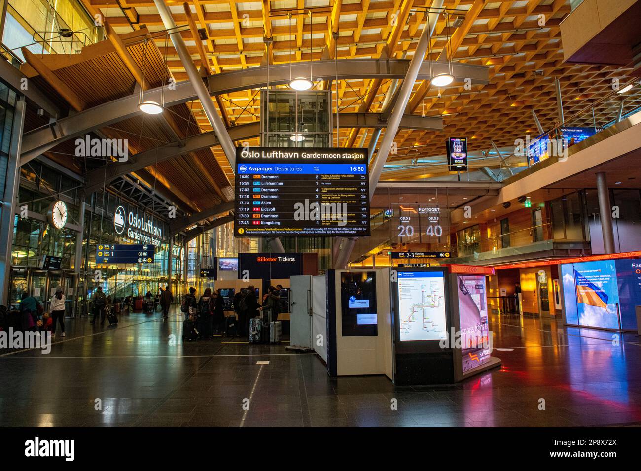 Oslo Gardermoen train station at Oslo airport (OSL) in Norway Stock