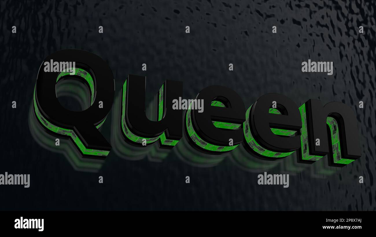 The word QUEEN written with 3D letters Stock Photo Alamy