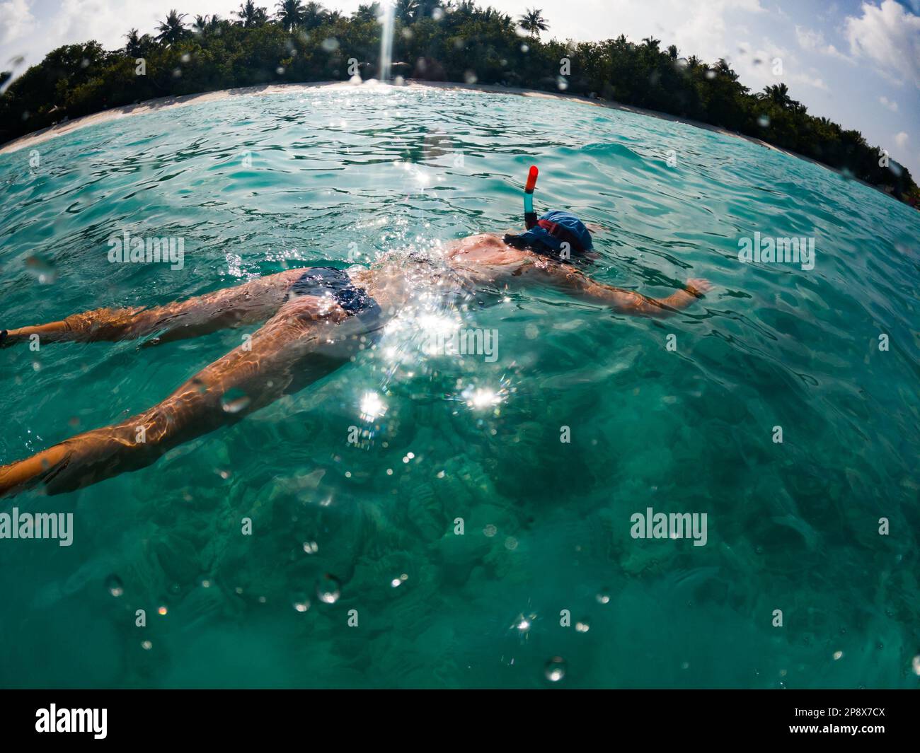 Woman snorkeling in pool hi-res stock photography and images - Alamy