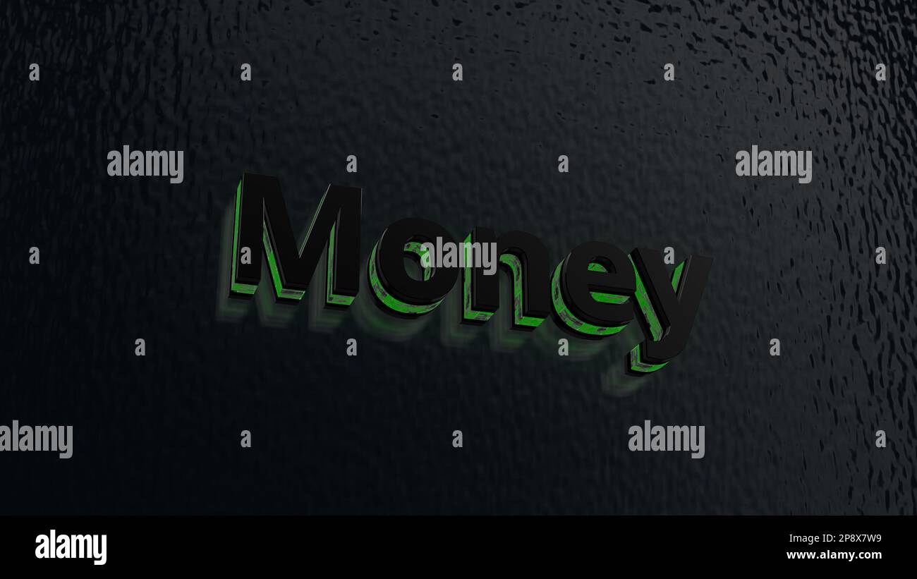 The word money written with 3D letters Stock Photo