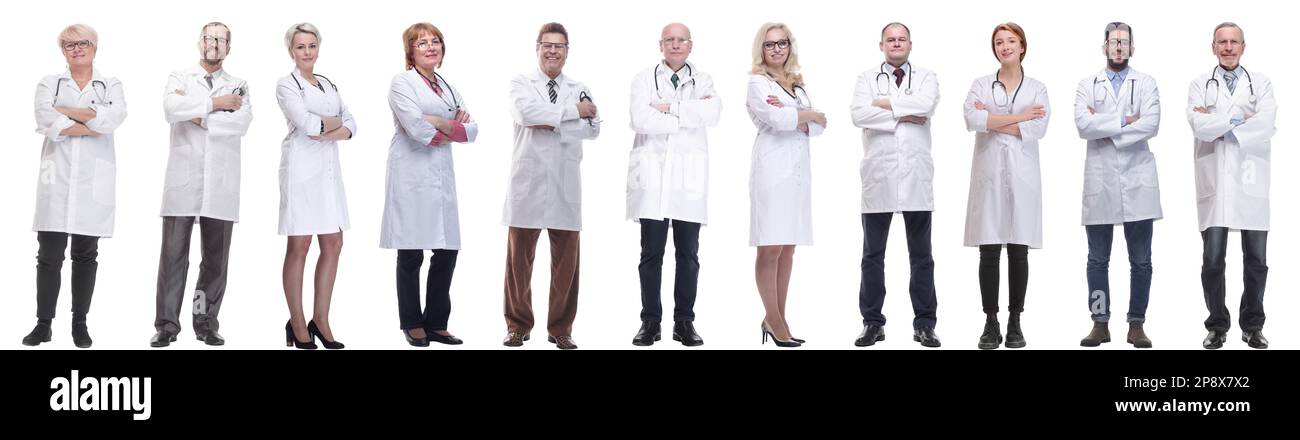group of doctors in full length isolated on white Stock Photo - Alamy