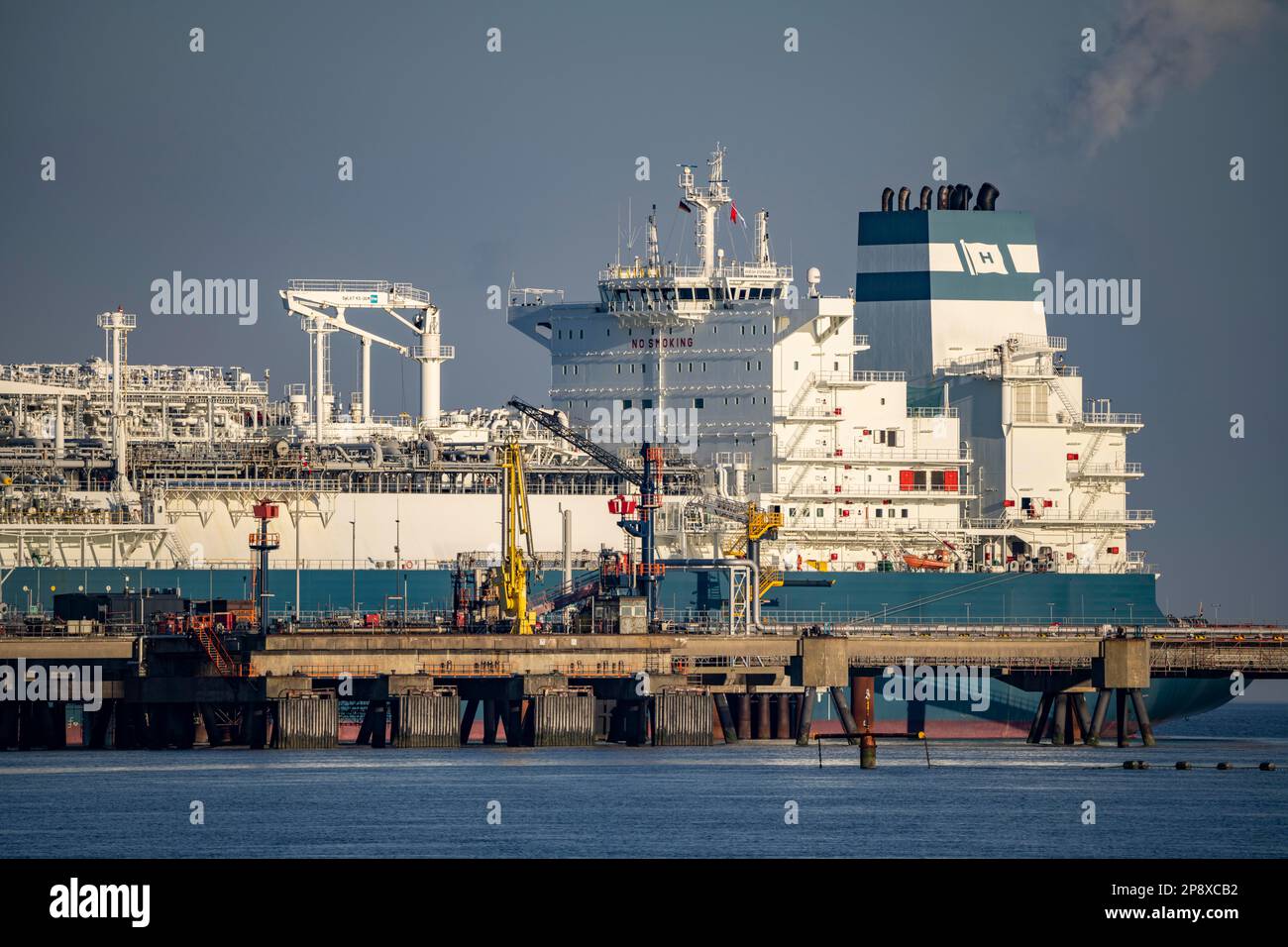 The Höegh Esperanza, an LNG storage and vaporisation vessel, is moored ...