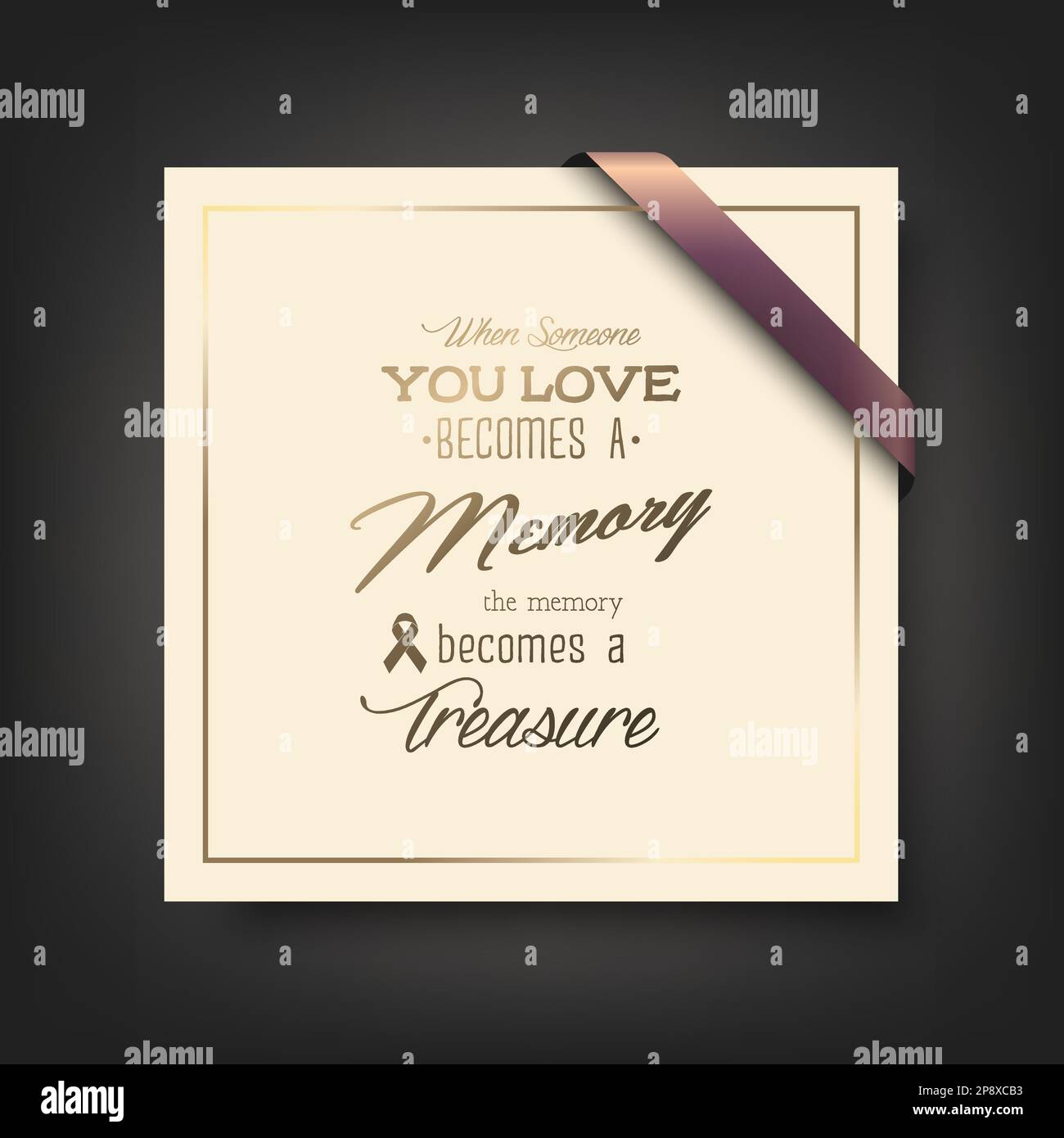 Vector Square Funeral Card. When Someone You Love Becomes a Memory the ...