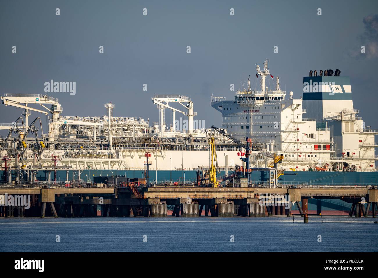 The Höegh Esperanza, an LNG storage and vaporisation vessel, is moored ...
