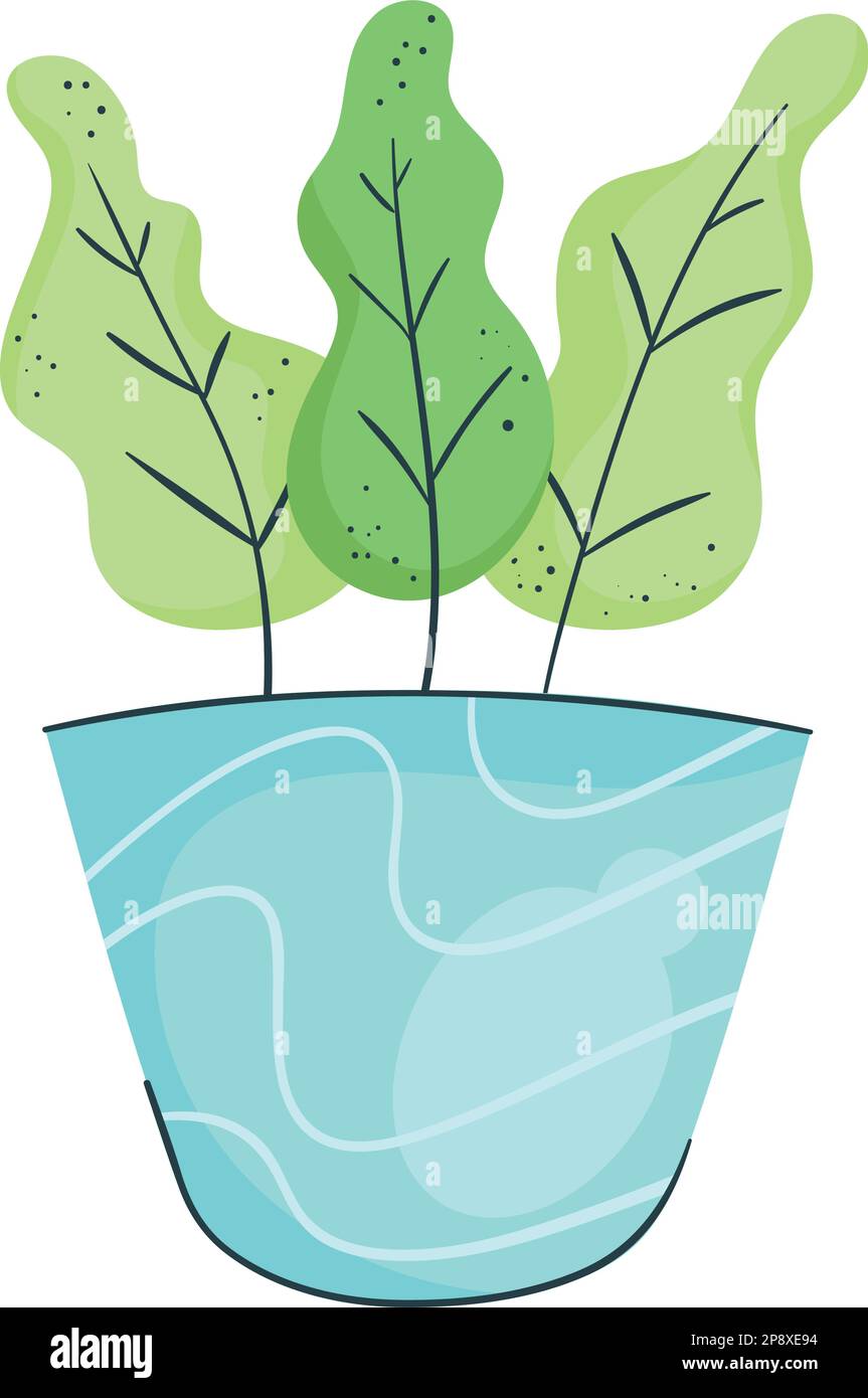 houseplant in blue light pot icon Stock Vector Image & Art - Alamy