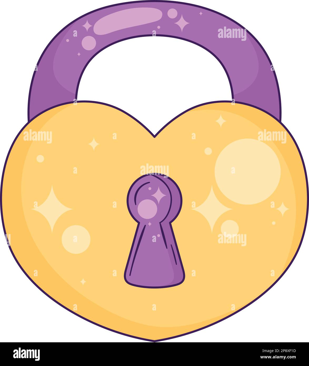 yellow heart love padlock icon Stock Vector Image & Art - Alamy