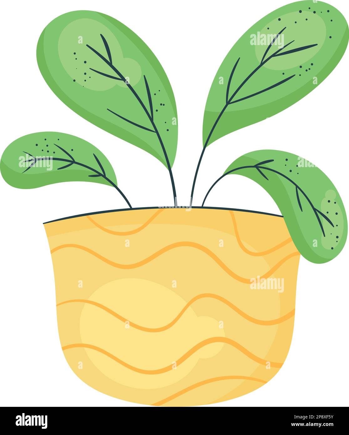 houseplant in yellow pot nature icon Stock Vector Image & Art - Alamy