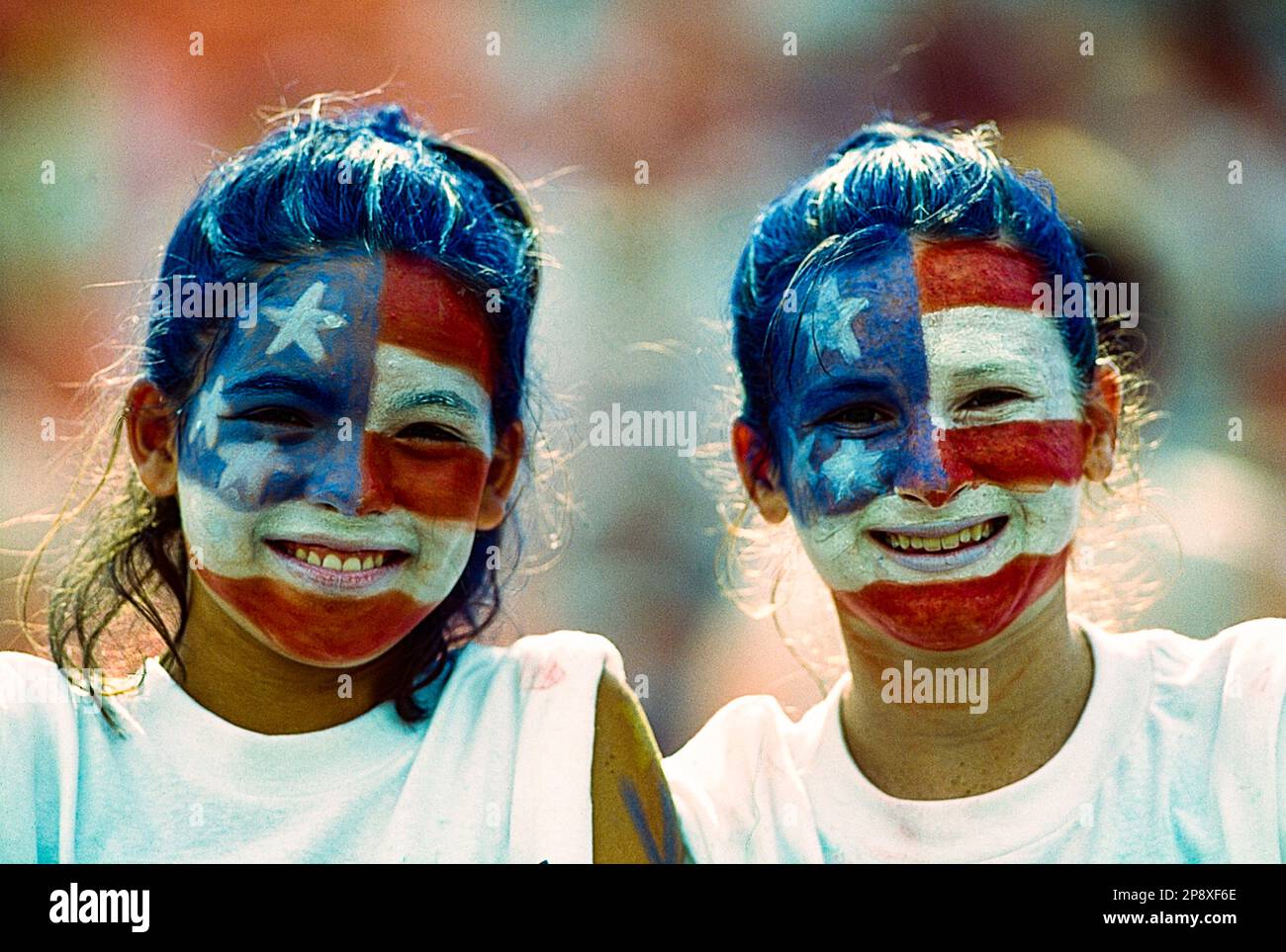 American young girl fans during ITA vs BRA at the 1999 FIFA Women's