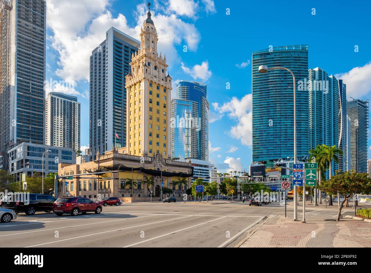 The Freedom Tower and the Miami downtown skyline Stock Photo Alamy