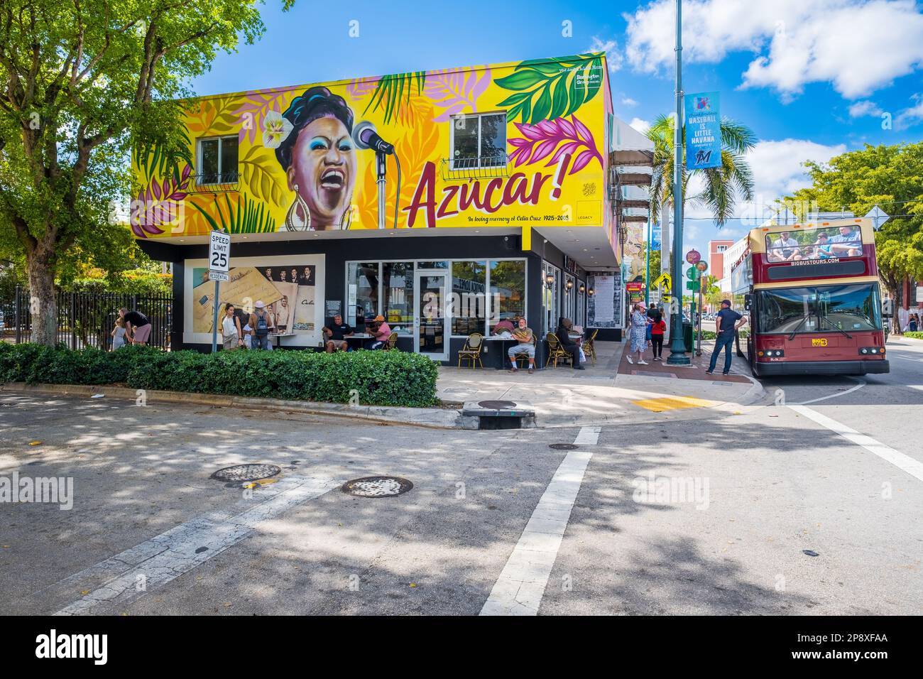 Mural with the image of Celia Cruz in Little Havana, Miami Stock Photo