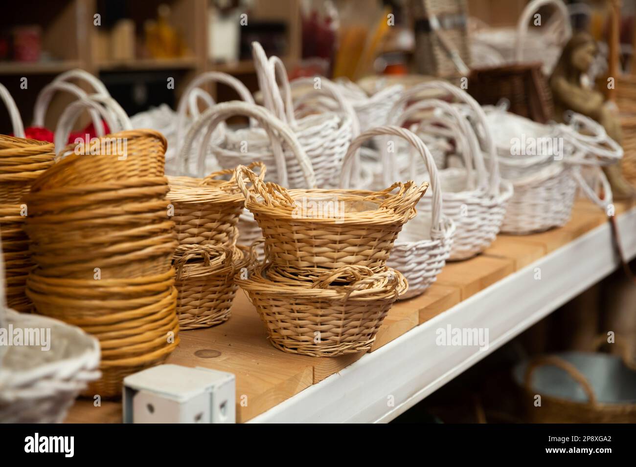 Design purpose basket in home decor shop Stock Photo