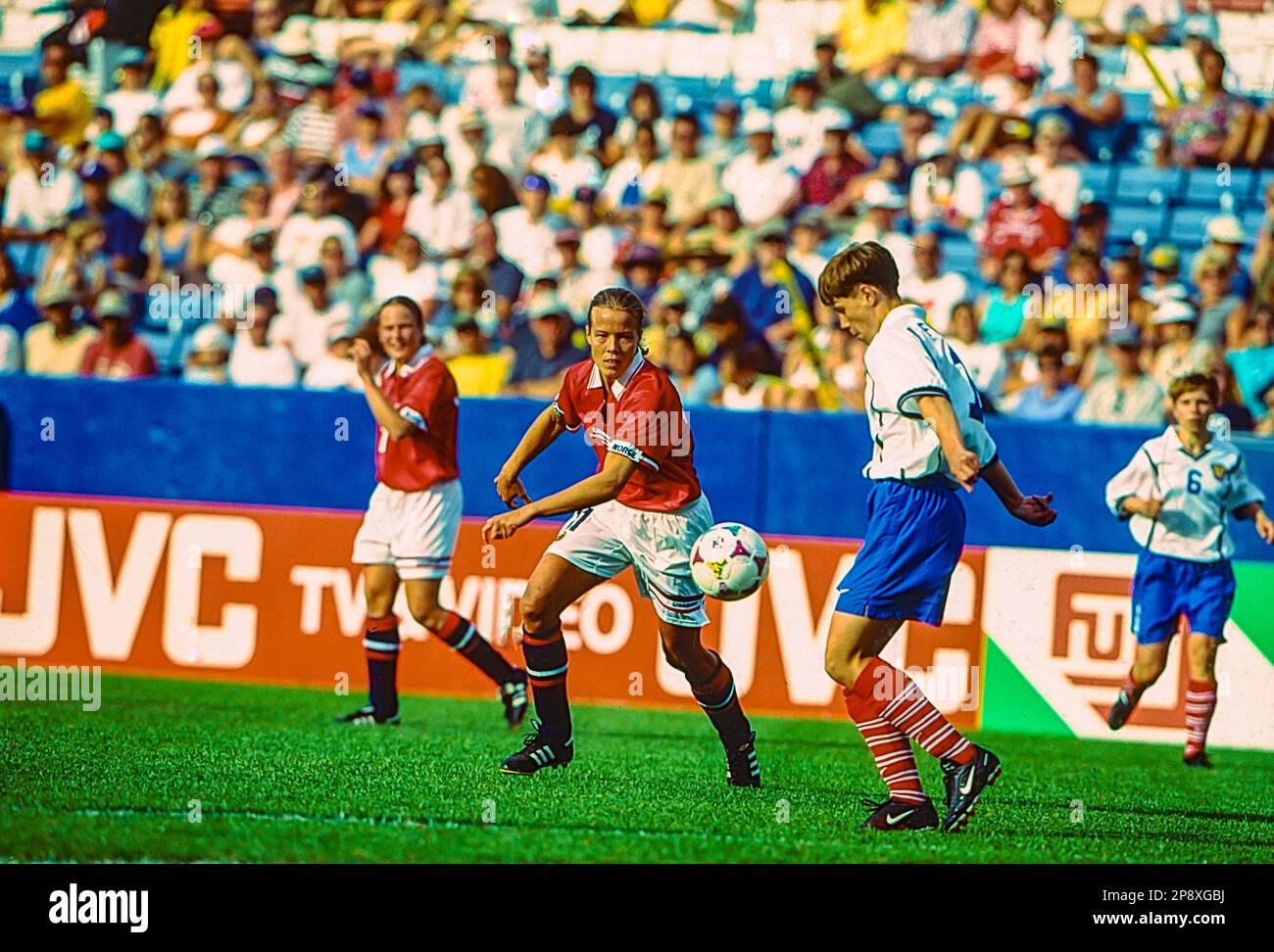 Marianne Pettersen (NOR) during NOR vs RUS at the 1999 FIFA Women's World Cup Soccer. Stock Photo