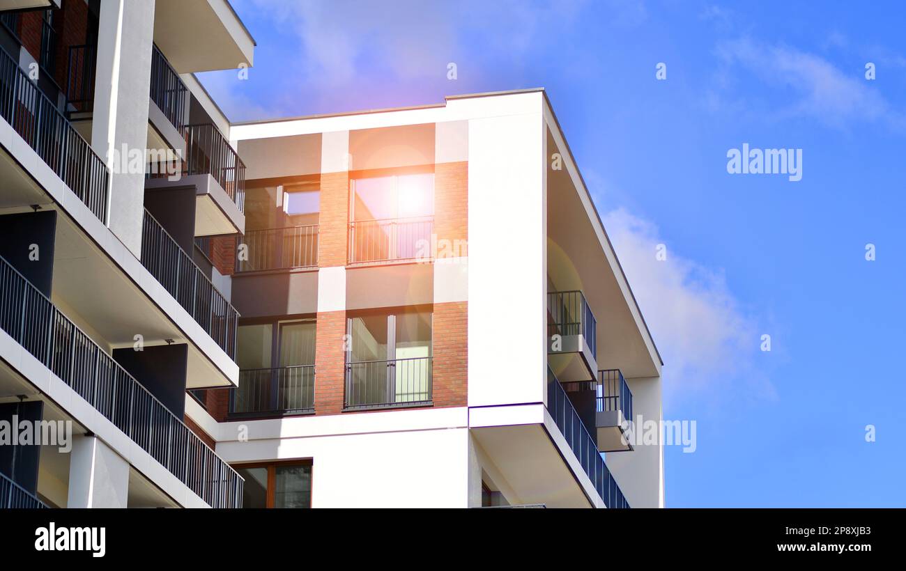 Beautiful view of Grand Contemporary Apartment Building With Rooftop Views