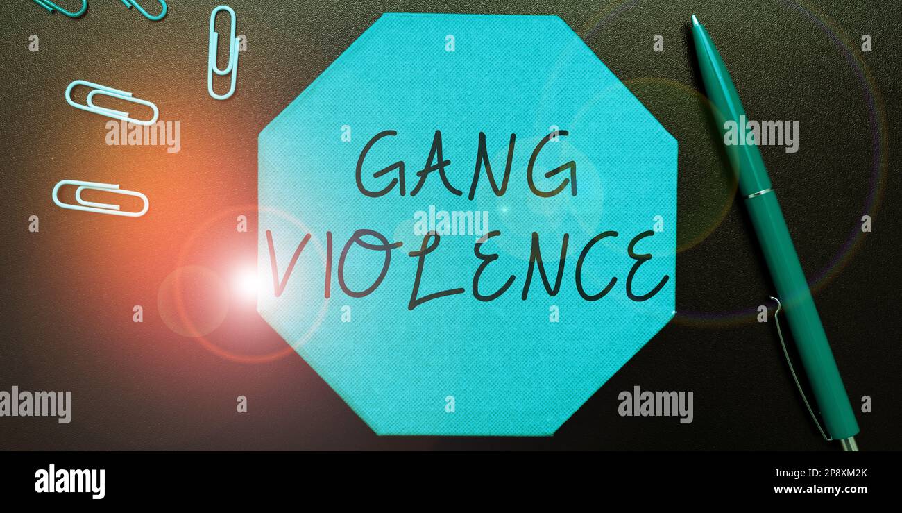 Text showing inspiration Gang Violence. Conceptual photo infringement