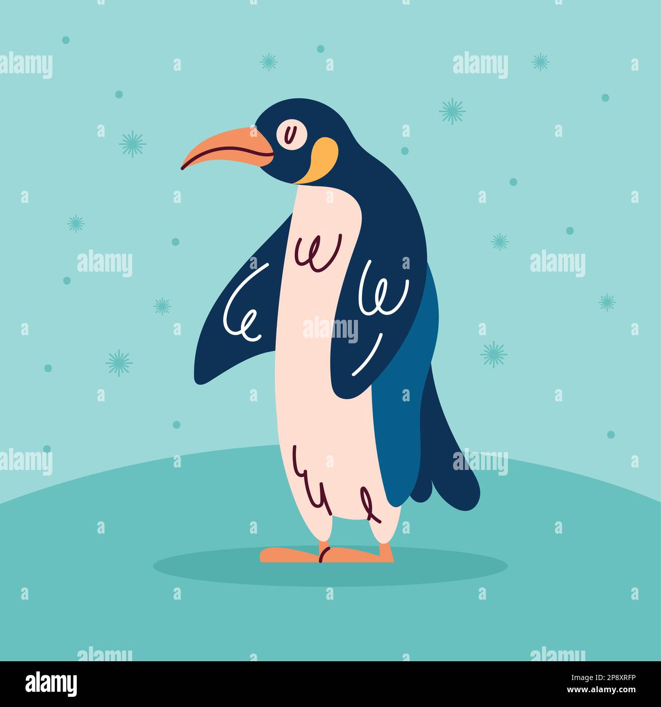 cute penguin wild animal character Stock Vector Image & Art - Alamy