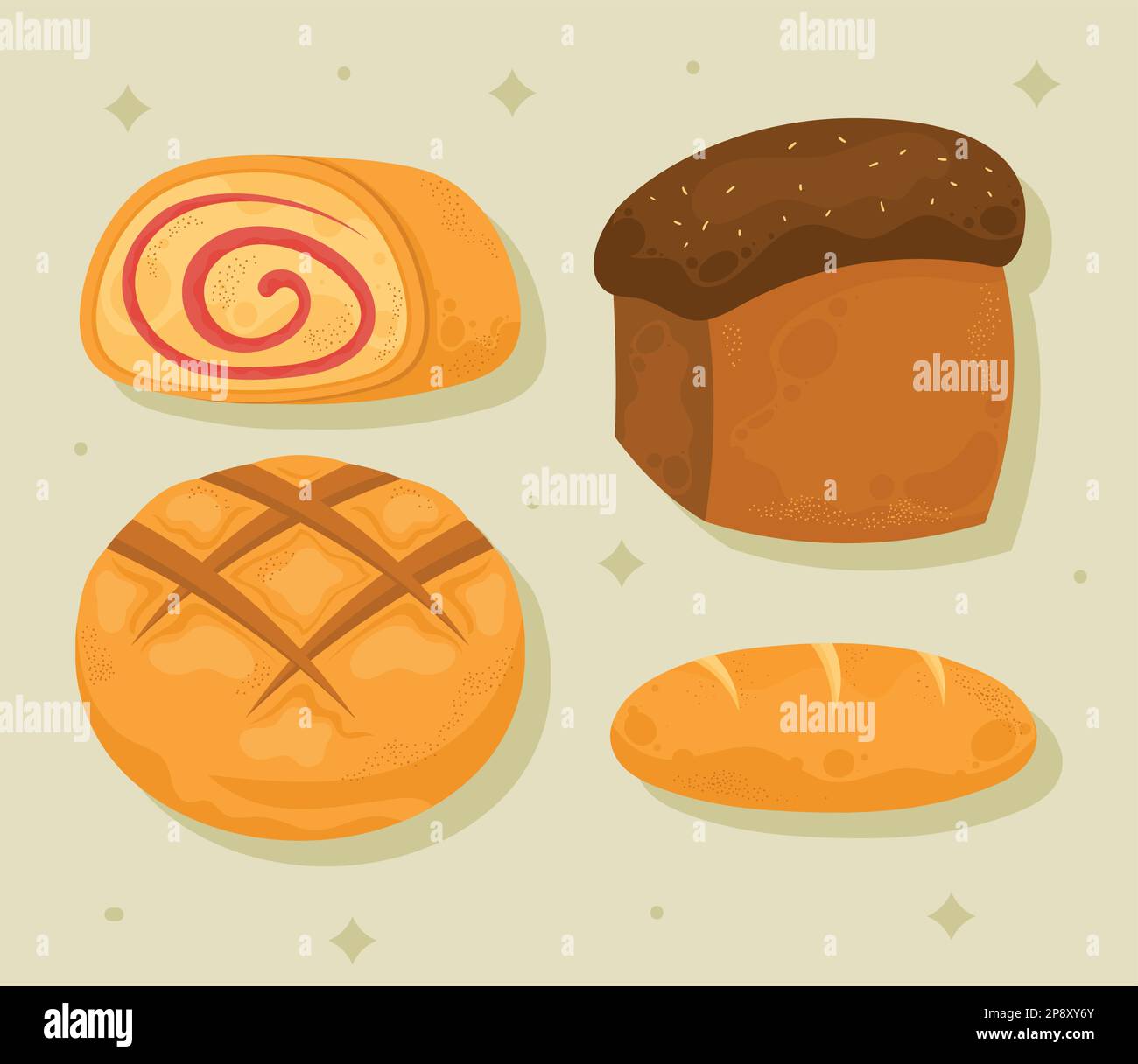 four different pastry products icons Stock Vector Image & Art - Alamy