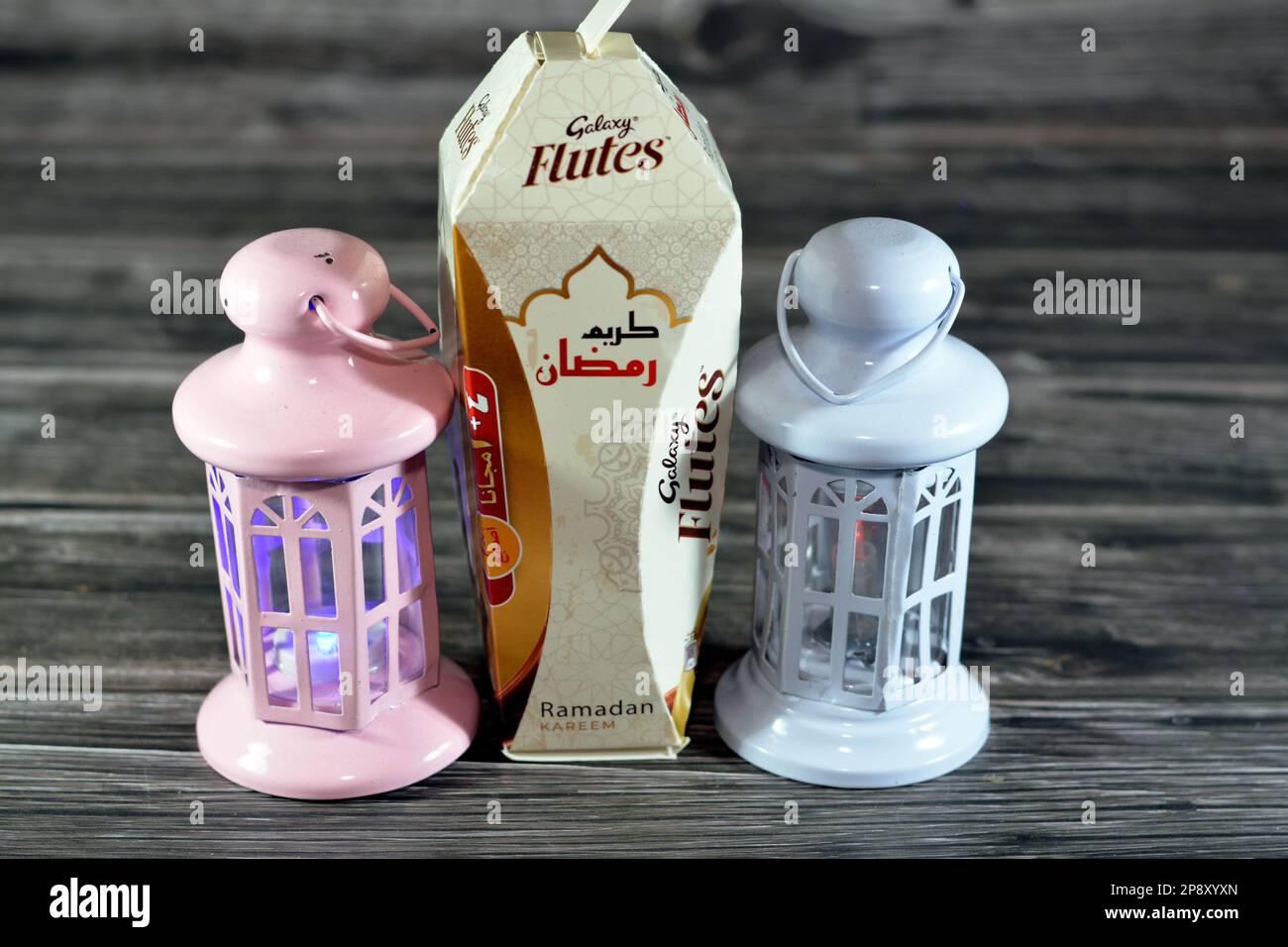 Cairo, Egypt, March 5 2023 Galaxy Flutes chocolate, a creamy chocolate