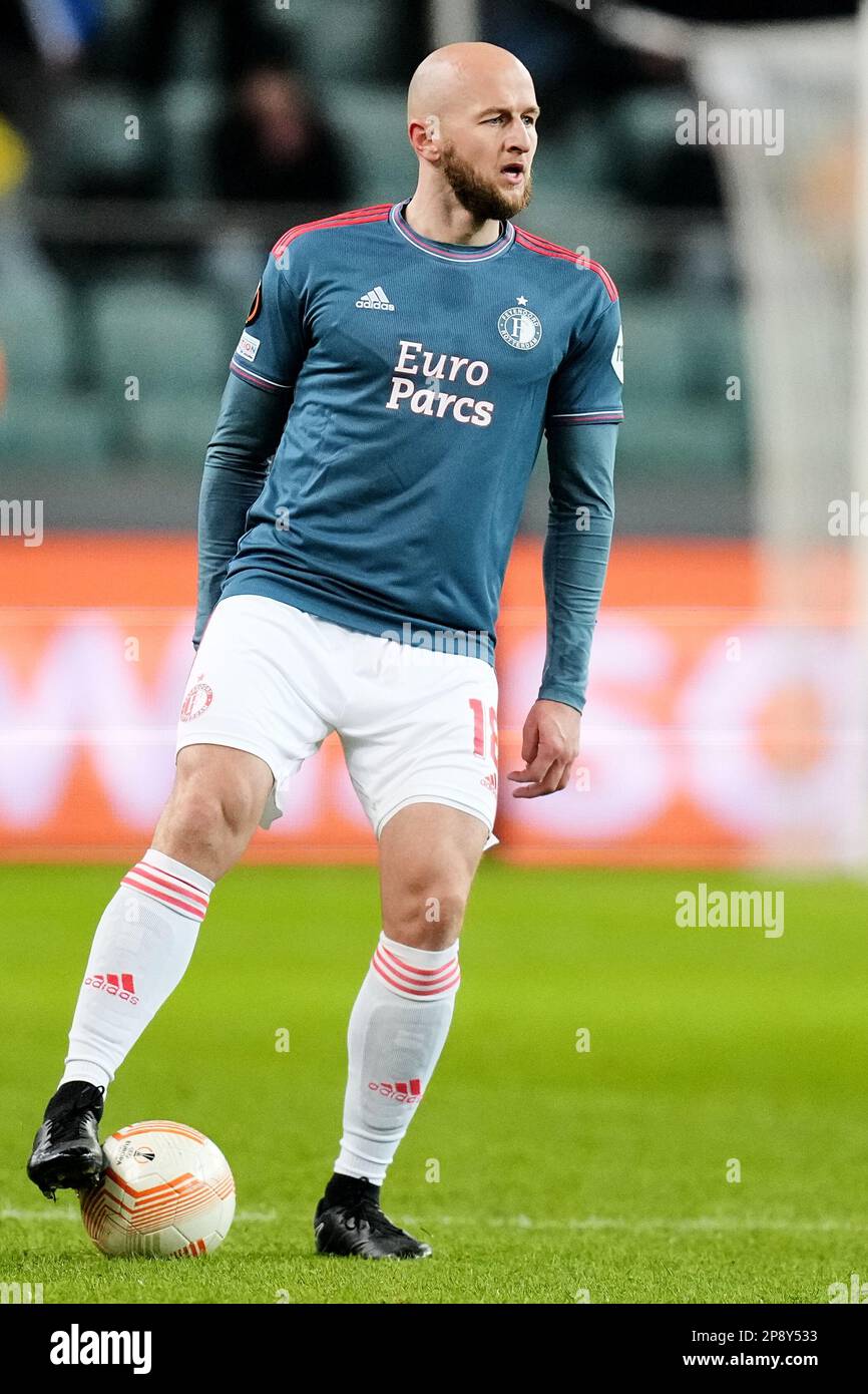 Warsaw - Gernot Trauner of Feyenoord during the match between Shakhtar Donetsk v Feyenoord at Stadion Wojska Polskiego on 9 March 2023 in Warsaw, Poland. (Box to Box Pictures/Yannick Verhoeven) Stock Photo