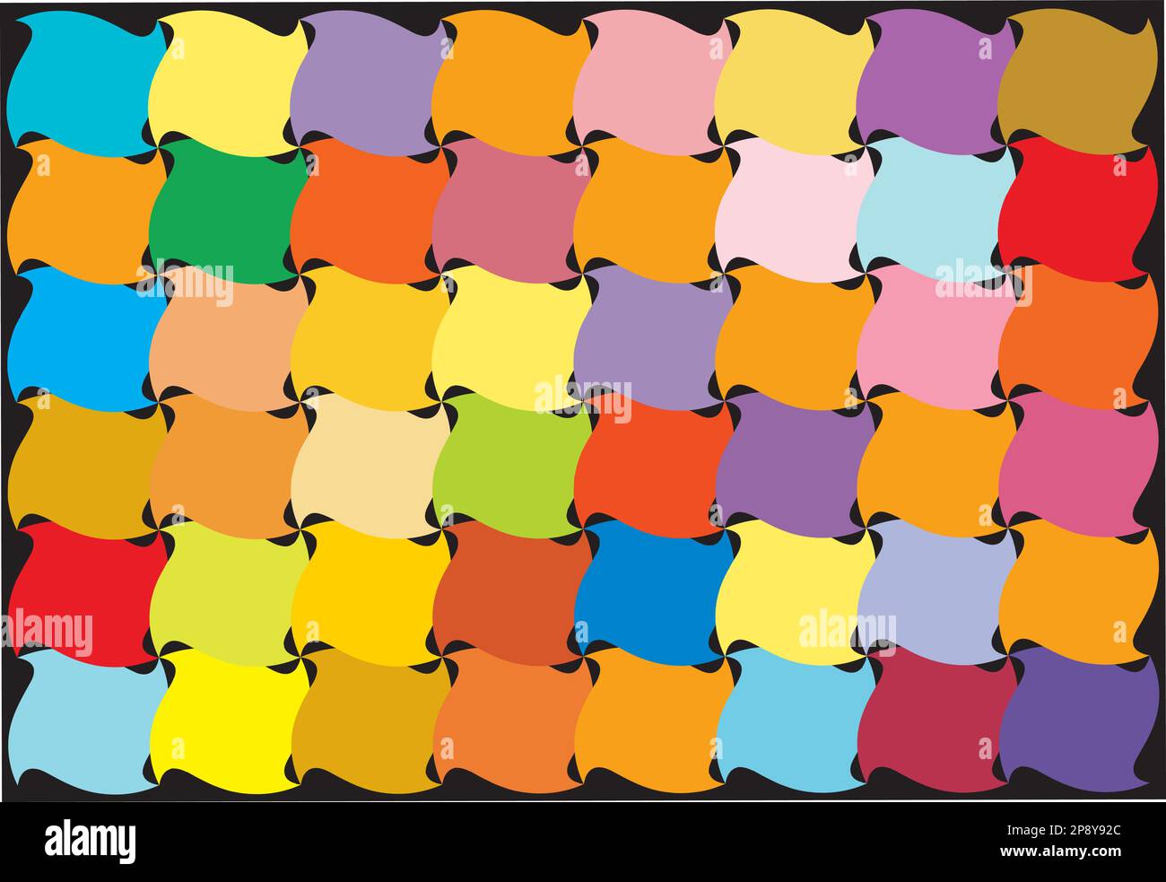 multi colored squares with curved edges. Abstract background. Backdrop