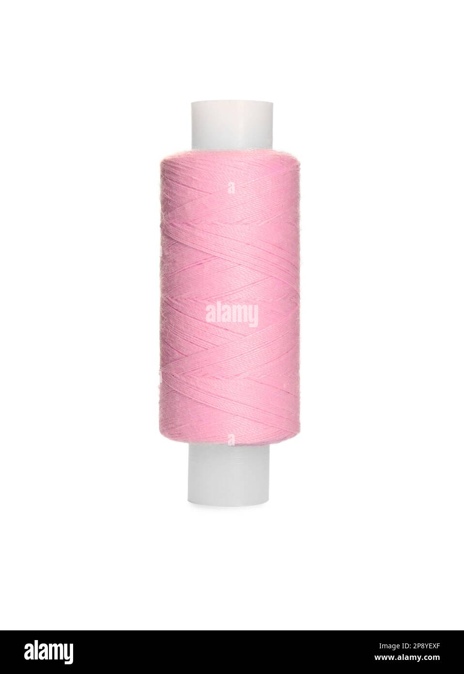 Spool of pink sewing thread isolated on white Stock Photo - Alamy