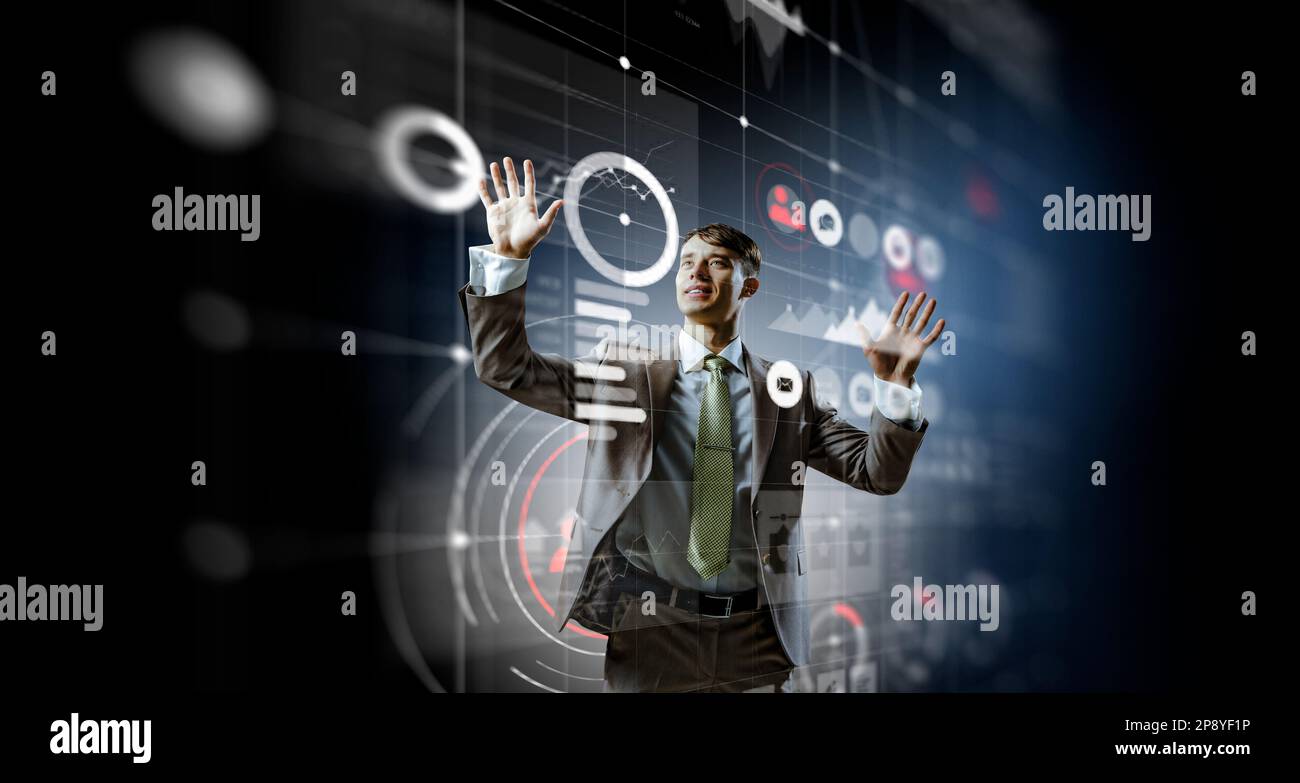 Business and innovation concept . Mixed media Stock Photo - Alamy