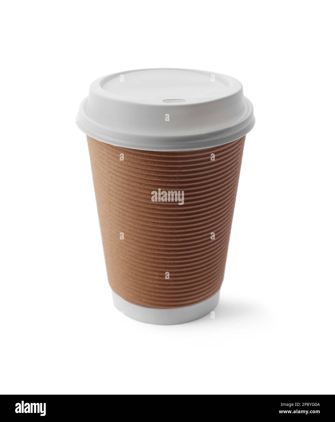 Takeaway paper coffee cup with lid isolated on white Stock Photo - Alamy