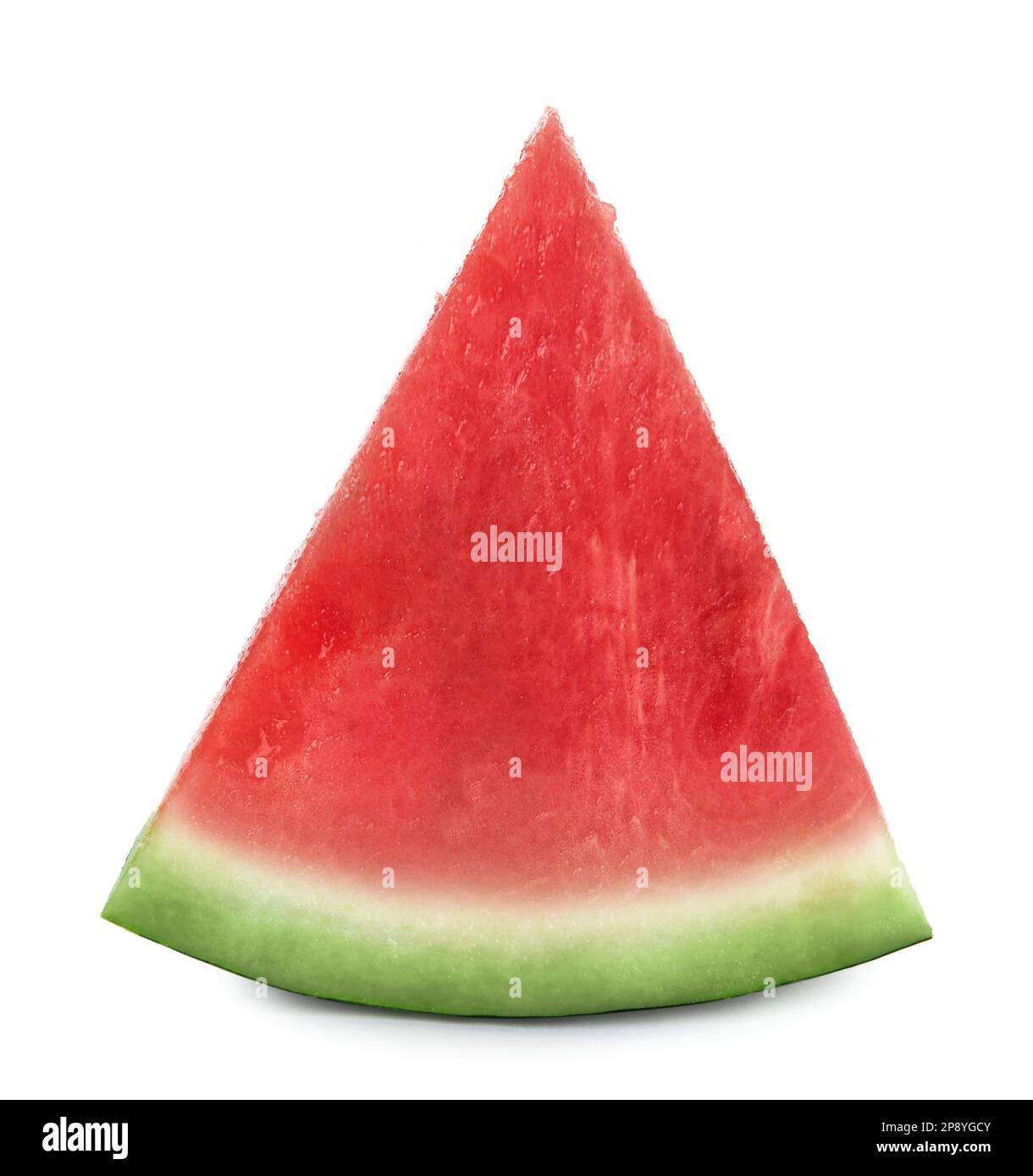 Slice of delicious ripe seedless watermelon isolated on white Stock