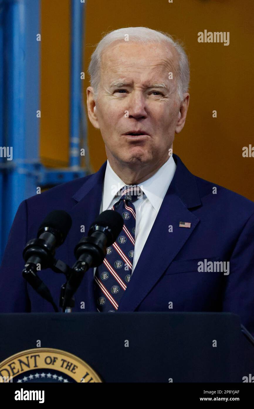 President Joe Biden talks about his Budget 2024 Fiscal Year plan at the