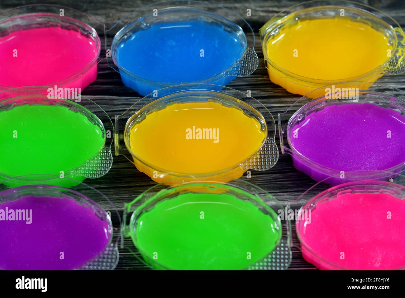 Colorful nontoxic viscous, squishy and oozy green or other color