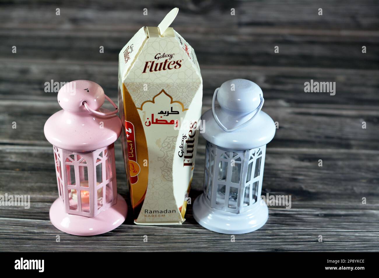 Cairo, Egypt, March 5 2023 Galaxy Flutes chocolate, a creamy chocolate