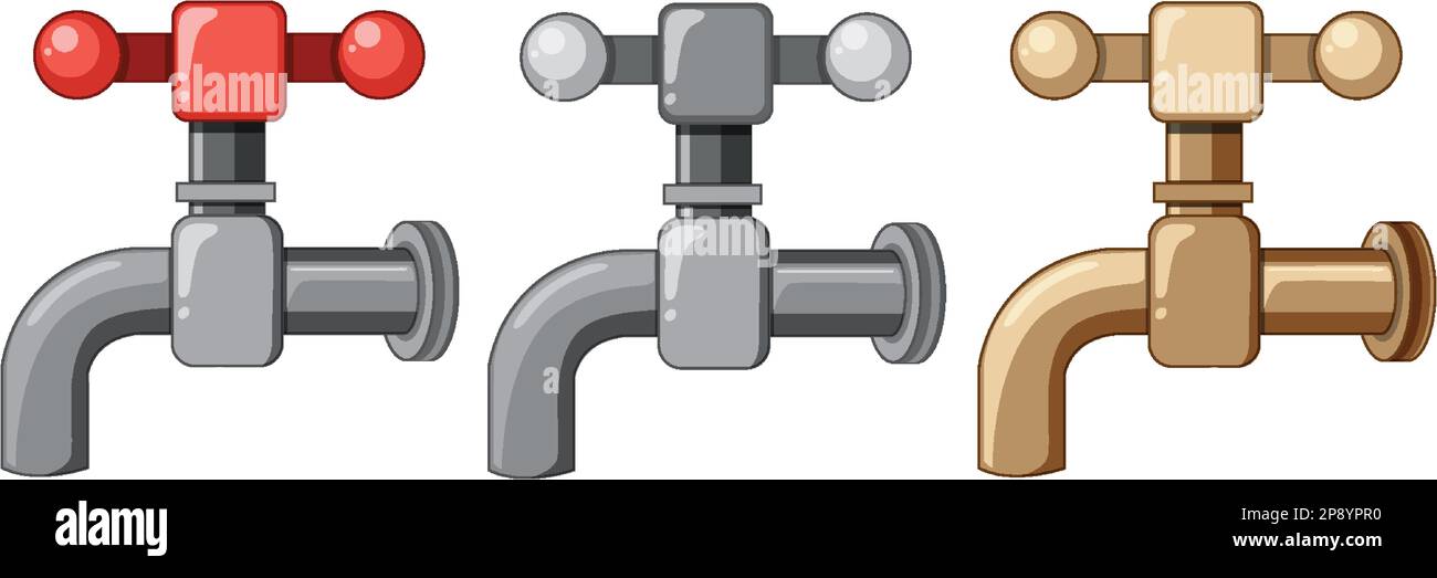 Water tap isolated on white background illustration Stock Vector Image ...