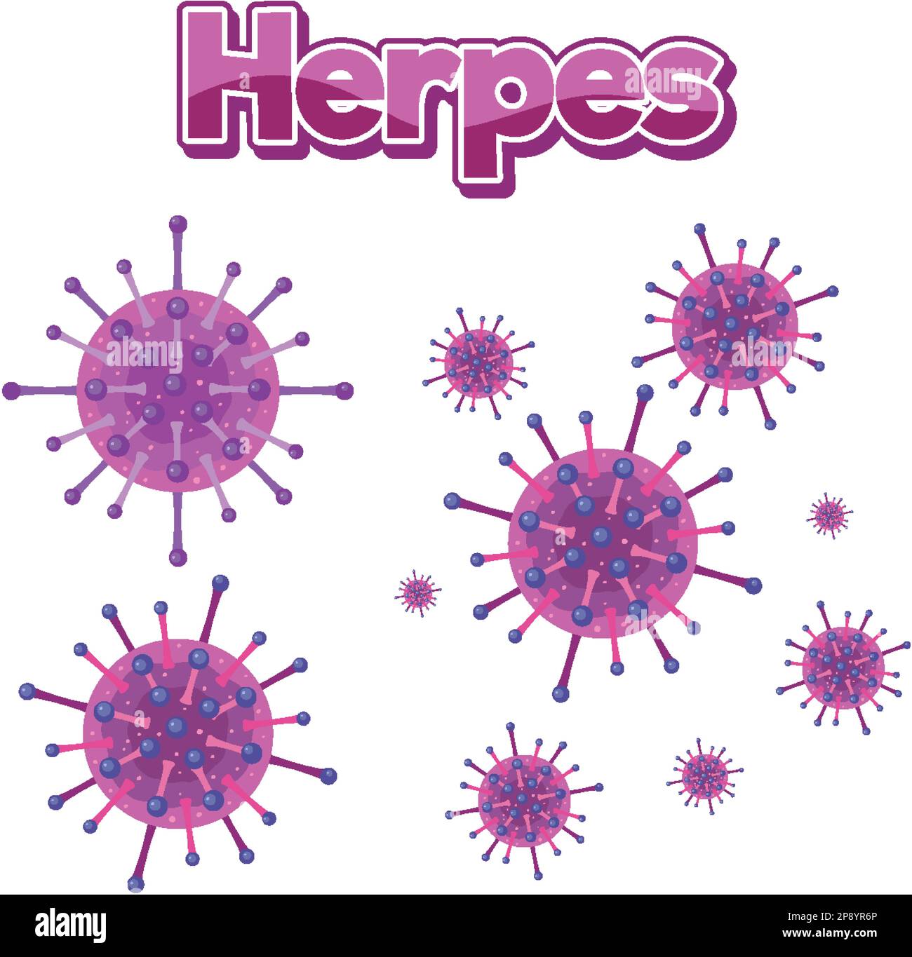 Herpes Simplex Virus On White Background Illustration Stock Vector ...