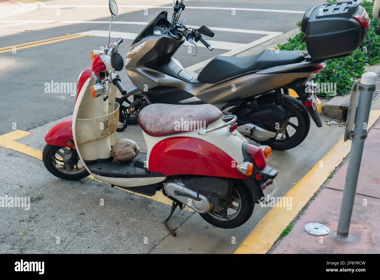 Scooter with a coconut at Miami Beach Florida Stock Photo Alamy