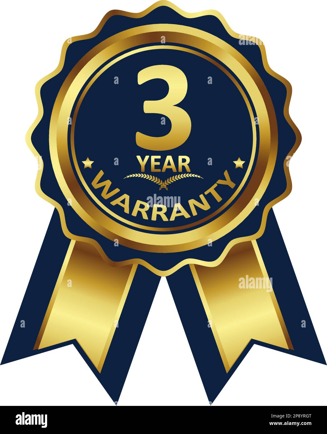 warranty badge elements gold color, with premium colors, seals, medals, shields, badges, scrolls