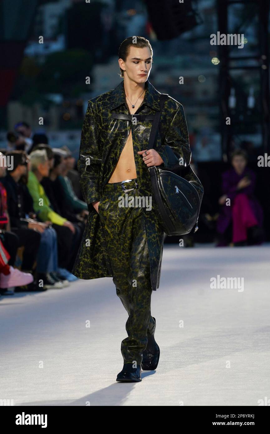 The Versace Fall/Winter 2023 collection is modeled on Thursday, March 9 ...