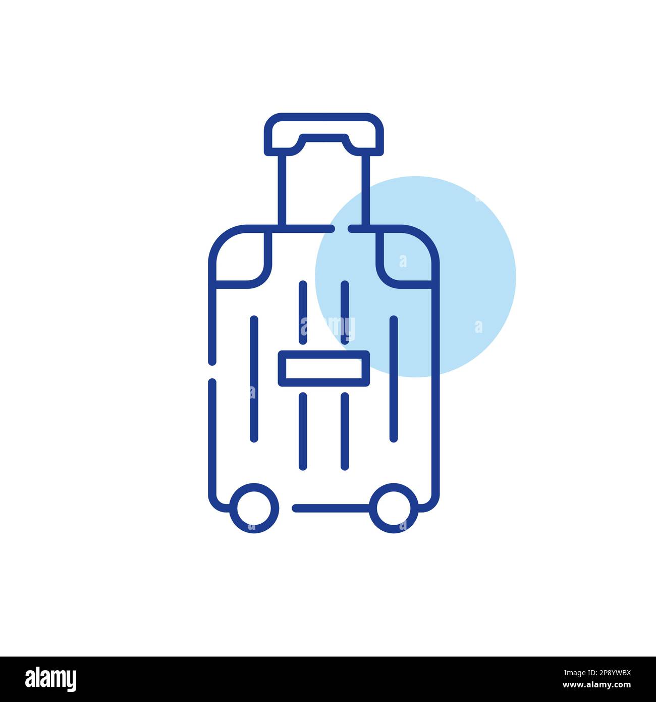 Wheeler cabbing luggage. Travel packing icon. Pixel perfect, editable stroke design Stock Vector