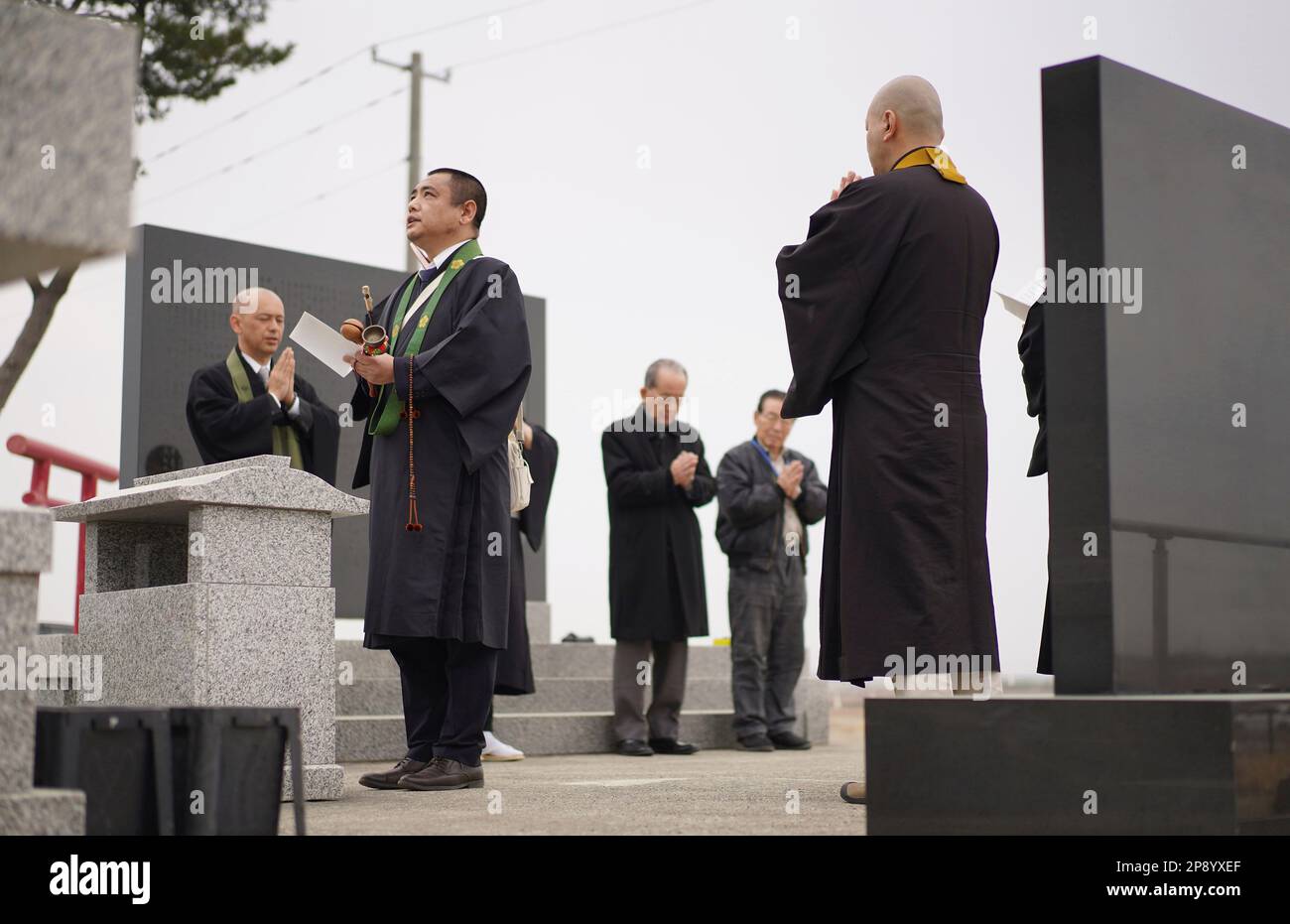 Recite Mark Buddhist monks recite a sutra for the victims of the Tohoku Earthquake ...