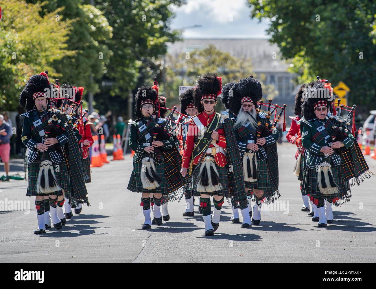 Christchurch, New Zealand. 10th Mar, 2023. Pipe bands from New Zealand