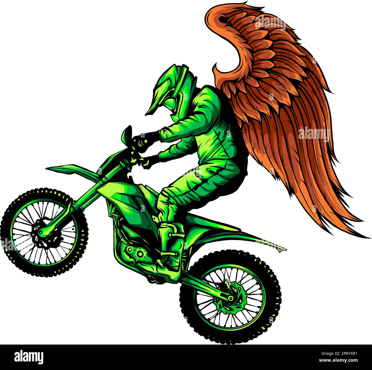 Motocross with wings vector illustration Stock Vector Image & Art Alamy