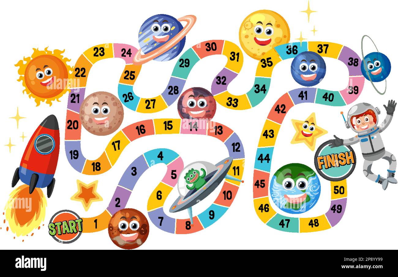 Simple board game for children template illustration Stock Vector Image