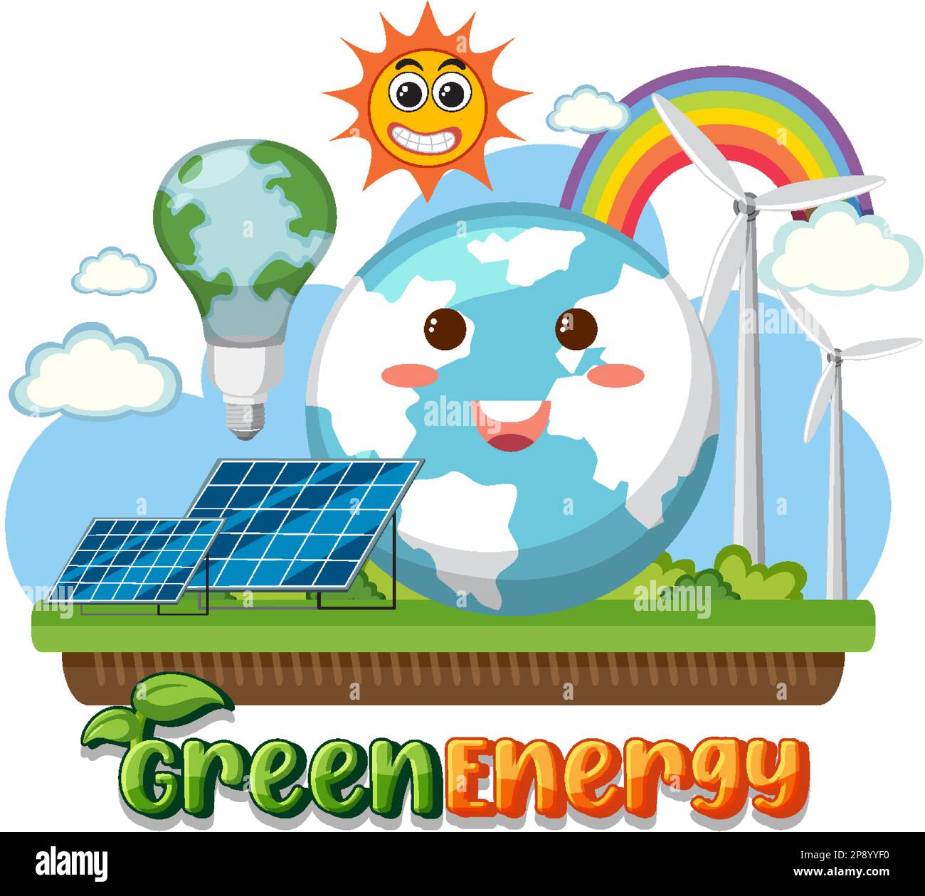 Alternative green energy vector concept illustration Stock Vector Image ...