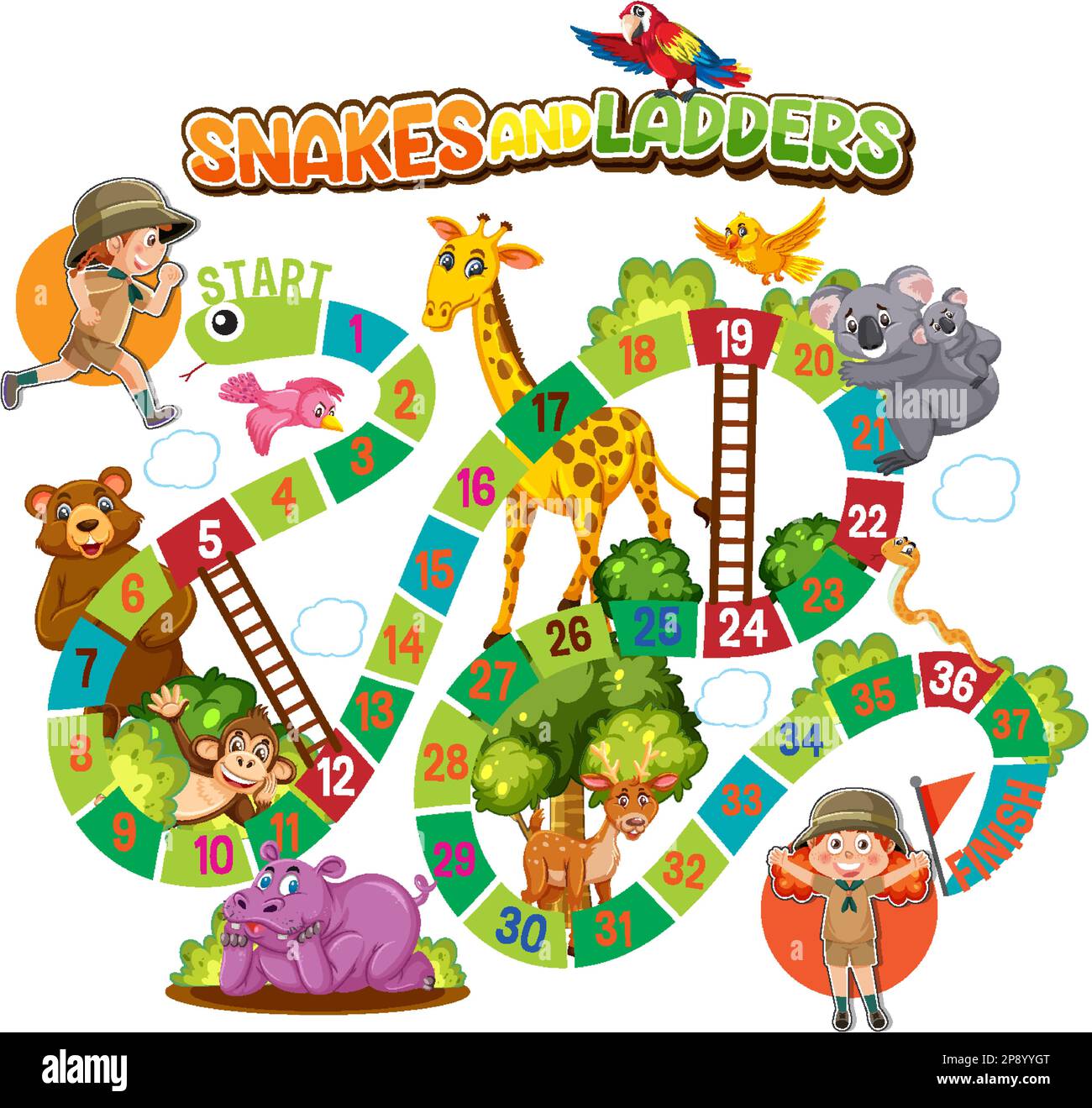 Simple board game for children template illustration Stock Vector Image & Art Alamy